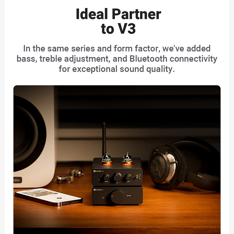 Fosi Audio P3 amplificador de tubo Bluetooth válvula preamplificadora estéreo HiFi vacío con Control de tono de agudos y graves para altavoz doméstico 19