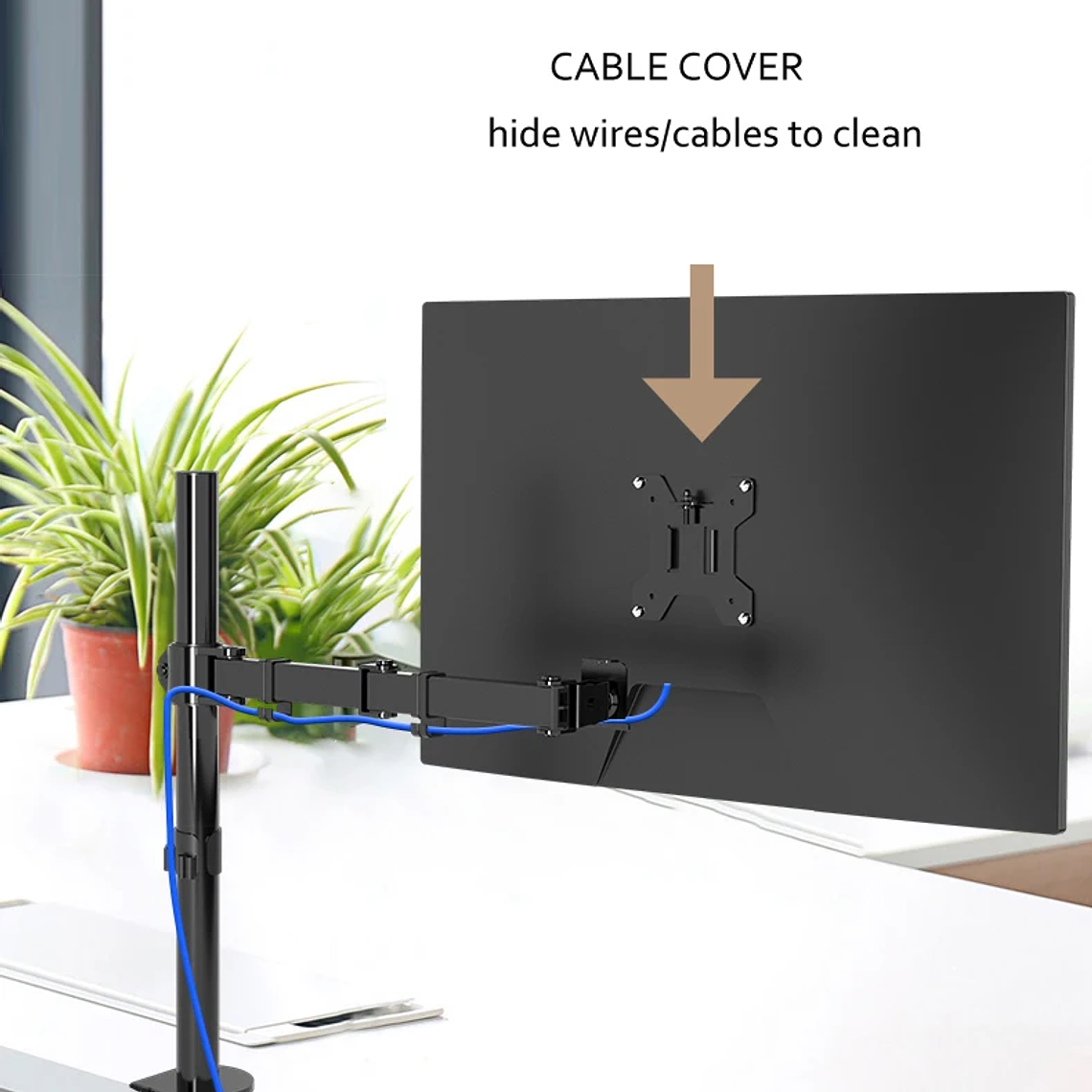 Soporte de abrazadera M051 para ordenador, base de ojal de movimiento completo, rotación de 360 grados, brazo largo para Monitor de 10 a 27 pulgadas, 9,9 kg 10