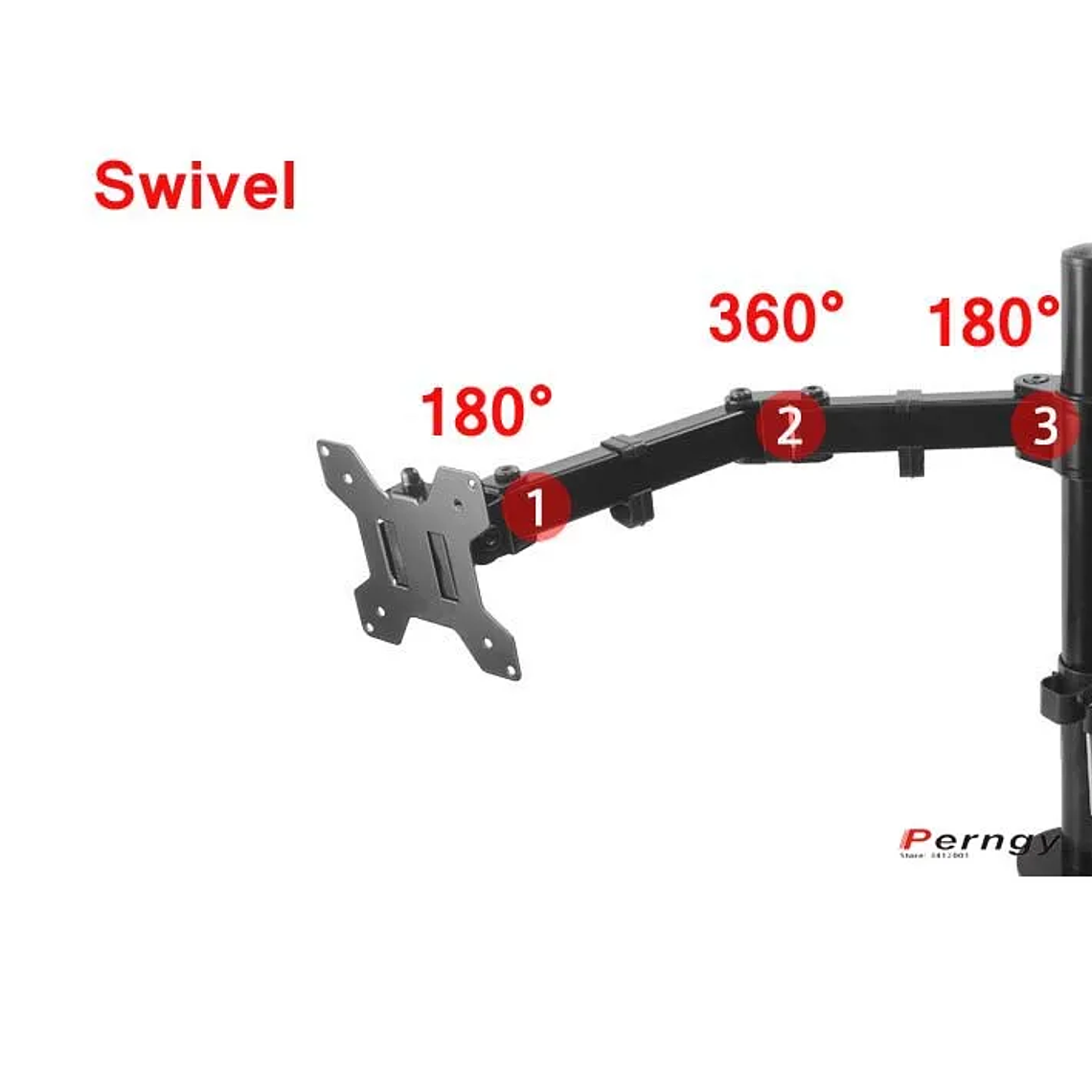 Soporte de abrazadera M051 para ordenador, base de ojal de movimiento completo, rotación de 360 grados, brazo largo para Monitor de 10 a 27 pulgadas, 9,9 kg 12
