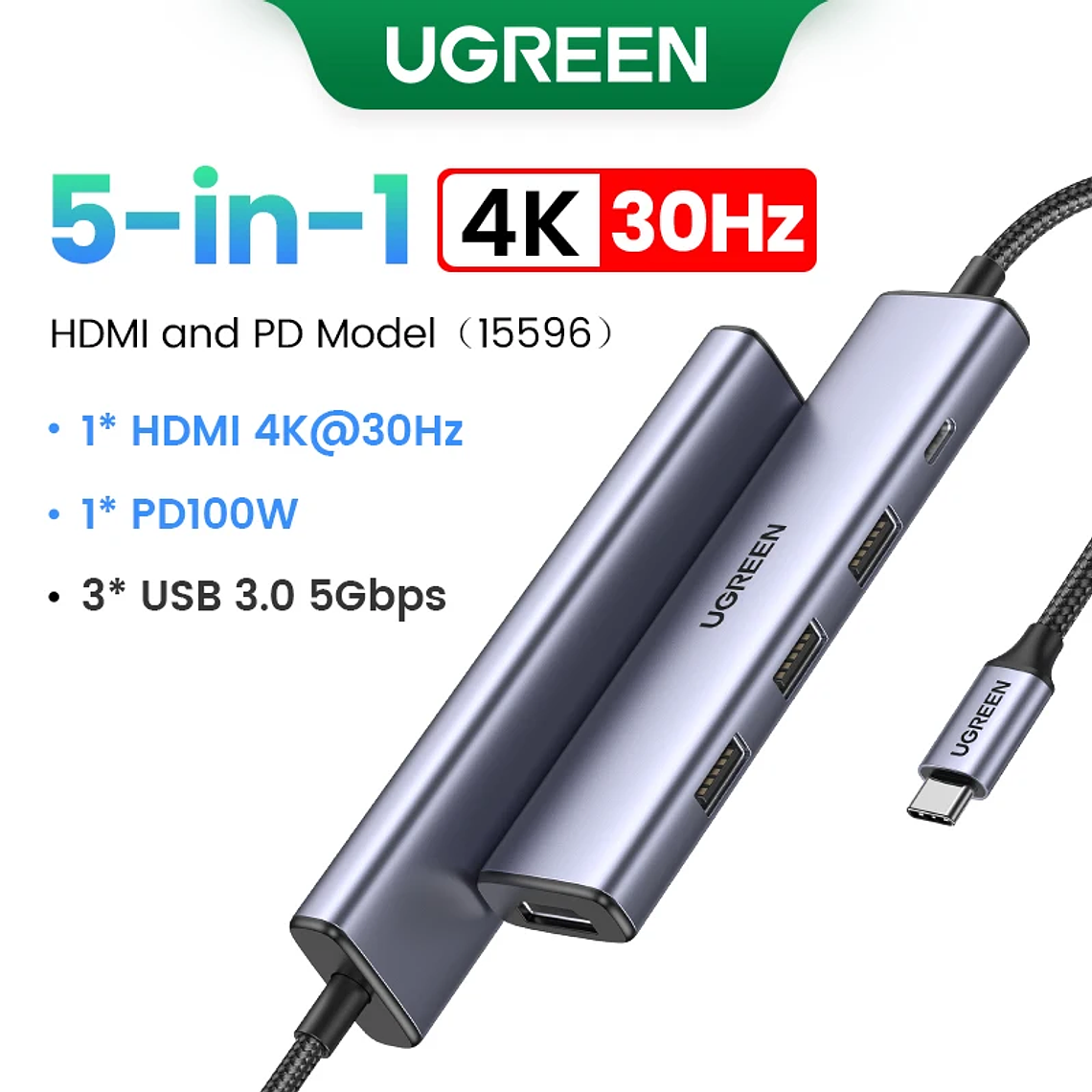 UGREEN Dual HDMI USB-C HUB 8K 4K HDMI Adaptador 10 en 1 Divisor con RJ45 USB3.0 PD 100W Dock para MacBook Pro Air Laptop USB HUB 13