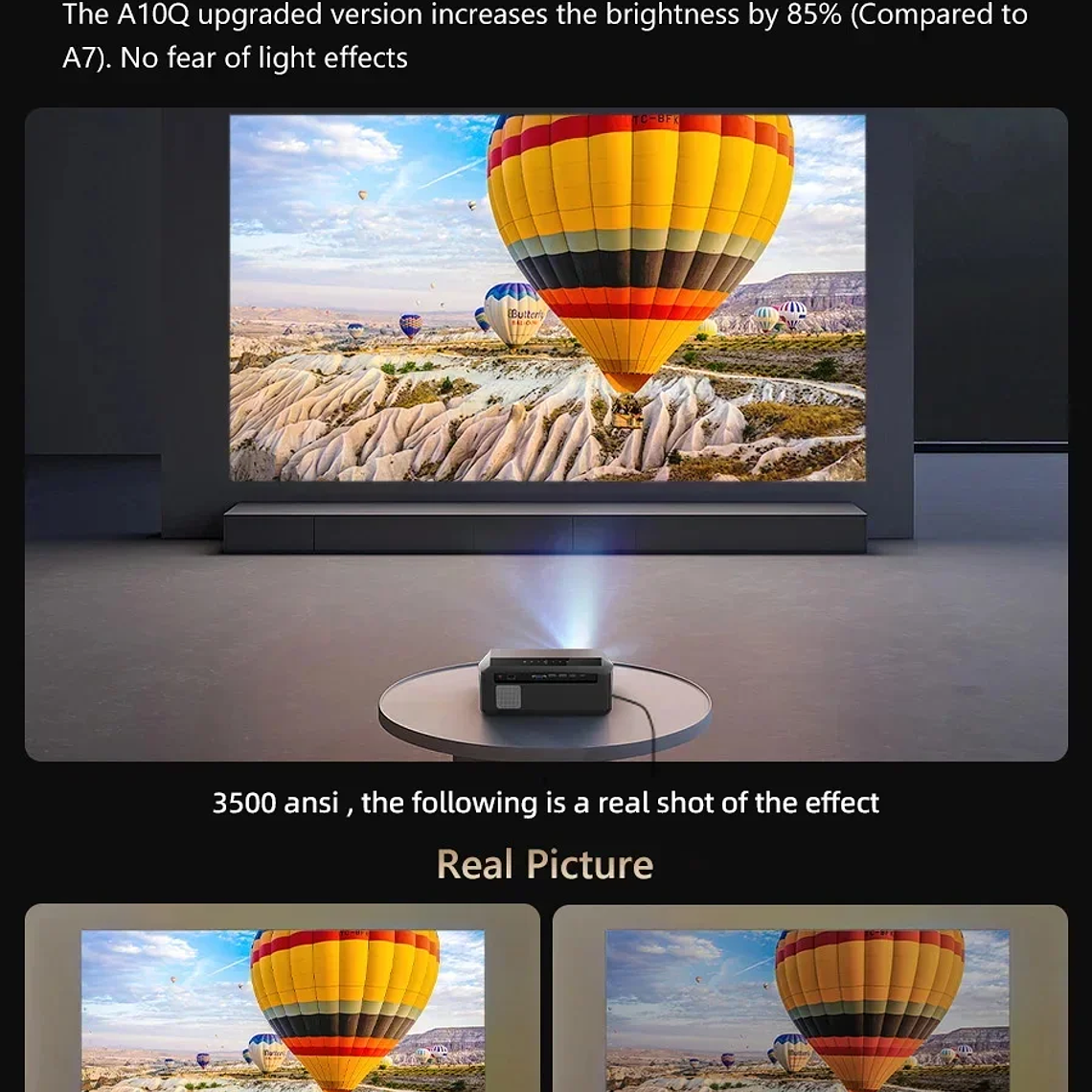 Proyector de películas 4K con enfoque automático, 3500 ANSI, wifi 2.4+5G, bluetooth, 1080P Full HD HDR, Android TV, proyector de video para uso diurno, cine en casa 24