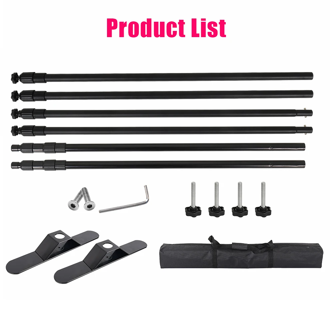 SHAluminum telón de fondo soporte marco sistema de soporte muselina pantalla verde con bolsa OXford para fotografía estudio fotográfico vídeo 8