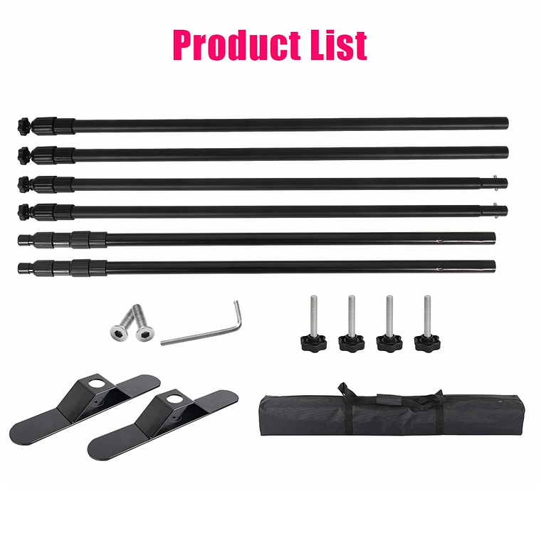 SHAluminum telón de fondo soporte marco sistema de soporte muselina pantalla verde con bolsa OXford para fotografía estudio fotográfico vídeo 8