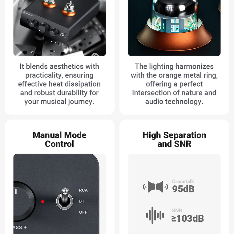 Fosi Audio P3 amplificador de tubo Bluetooth válvula preamplificadora estéreo HiFi vacío con Control de tono de agudos y graves para altavoz doméstico 23