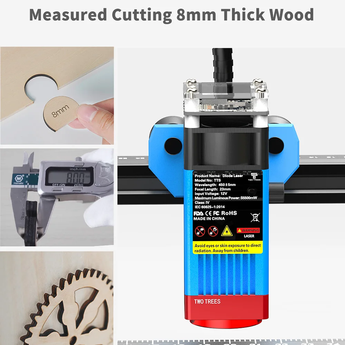 Grabador láser TwoTrees TTS-10 Pro TTS-55 Pro 40W/80W máquina de corte de grabado láser para carpintería para acero inoxidable acrílico 18