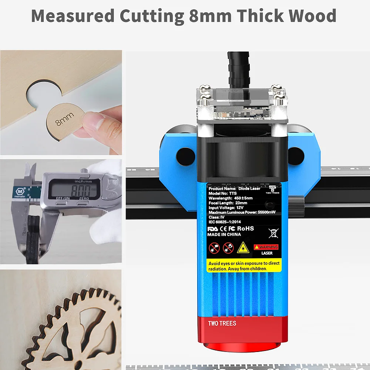 Grabador láser TwoTrees TTS-10 Pro TTS-55 Pro 40W/80W máquina de corte de grabado láser para carpintería para acero inoxidable acrílico 18