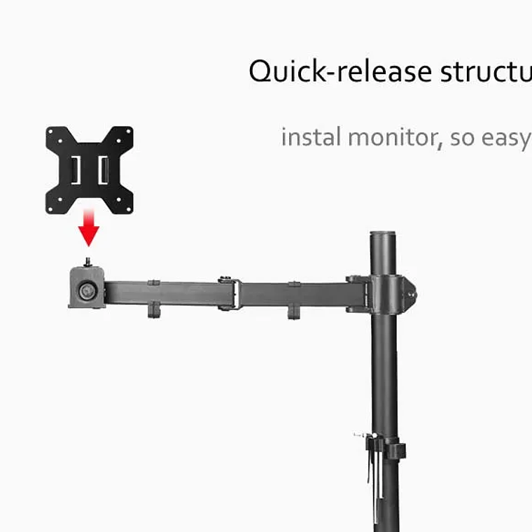 Soporte de abrazadera M051 para ordenador, base de ojal de movimiento completo, rotación de 360 grados, brazo largo para Monitor de 10 a 27 pulgadas, 9,9 kg 13