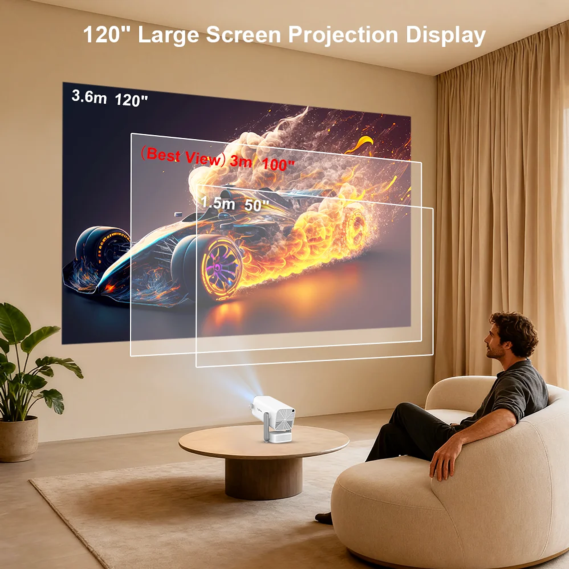 Proyector ThundeaL Full HD 1080P 4K 3D Video TD80Pro WiFi Android TD80W Portátil, Proyector de Haz TD80 Pro para Cine en Casa y Exteriores 11