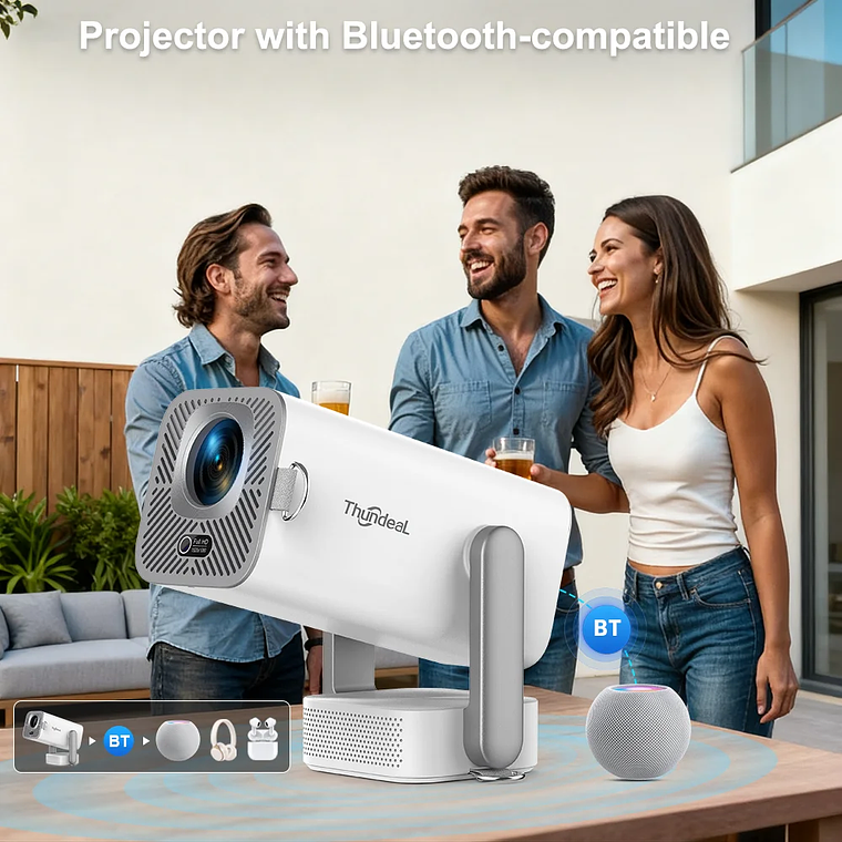 Proyector ThundeaL Full HD 1080P 4K 3D Video TD80Pro WiFi Android TD80W Portátil, Proyector de Haz TD80 Pro para Cine en Casa y Exteriores 14