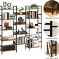 Estanterías de 5 niveles Estantería grande Estante de exhibición abierto con marco de metal Estantes de pie rústicos para el hogar y la oficina - Thumbnail 5