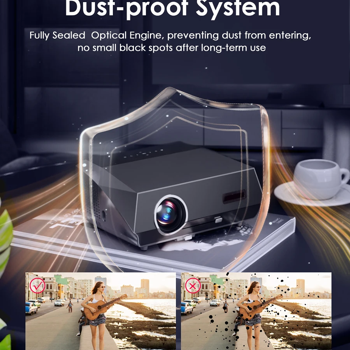 Proyector de películas 4K con enfoque automático, 3500 ANSI, wifi 2.4+5G, bluetooth, 1080P Full HD HDR, Android TV, proyector de video para uso diurno, cine en casa 29