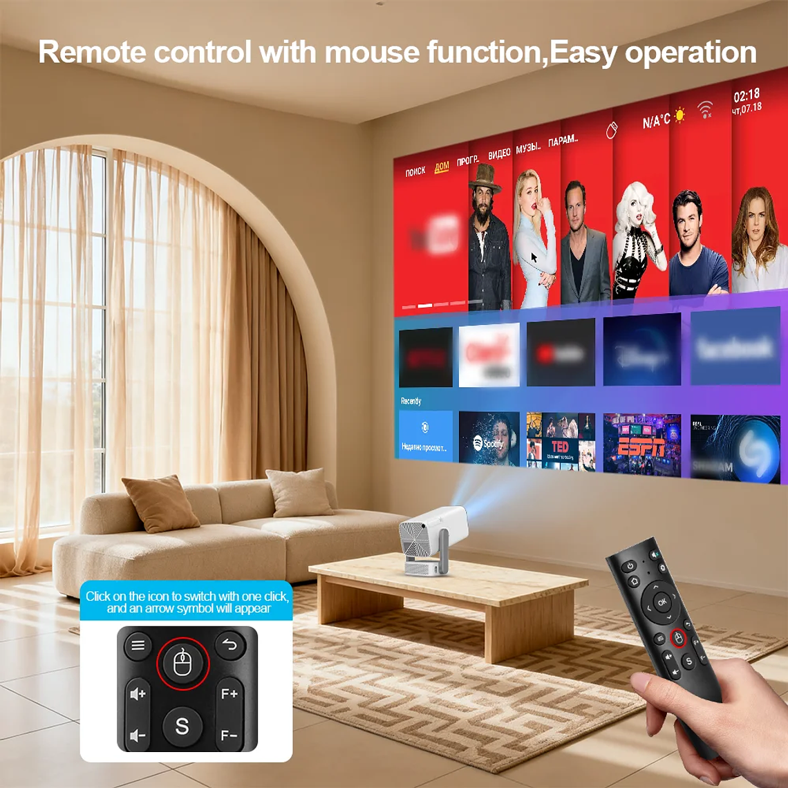 Proyector ThundeaL Full HD 1080P 4K 3D Video TD80Pro WiFi Android TD80W Portátil, Proyector de Haz TD80 Pro para Cine en Casa y Exteriores 15