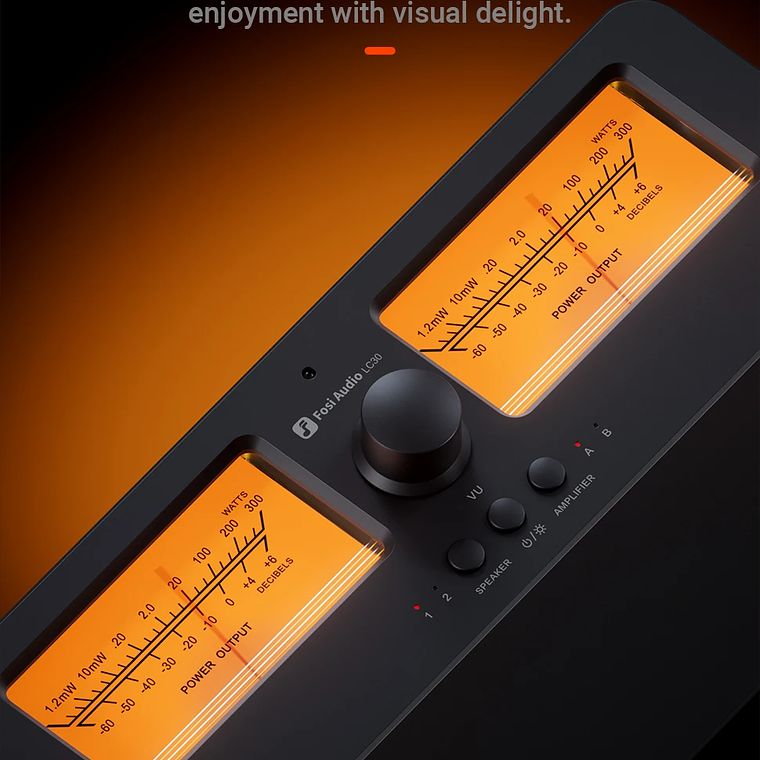 Fosi Audio LC30 amplificador conmutador de altavoz 2 en 2 salidas doble medidor de VU analógico caja conmutador de Audio con pantalla de Panel DB con control remoto 17