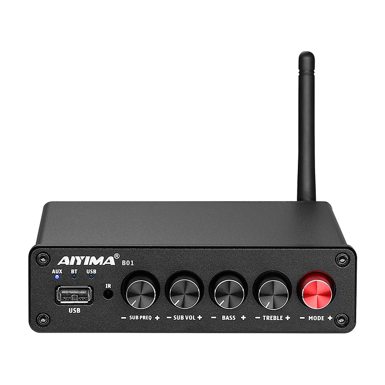 AIYIMA-Amplificador de potencia Digital B01, Subwoofer con Bluetooth 5,0, 50Wx2 + 100W, TPA3116, estéreo 2,1, altavoz de sonido, amplificador de Audio USB 8