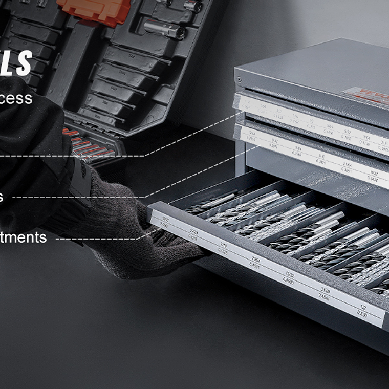 SucceBuy-armario dispensador de brocas, organizador de brocas de tres cajones, organizador de brocas de acero, armario de almacenamiento 19