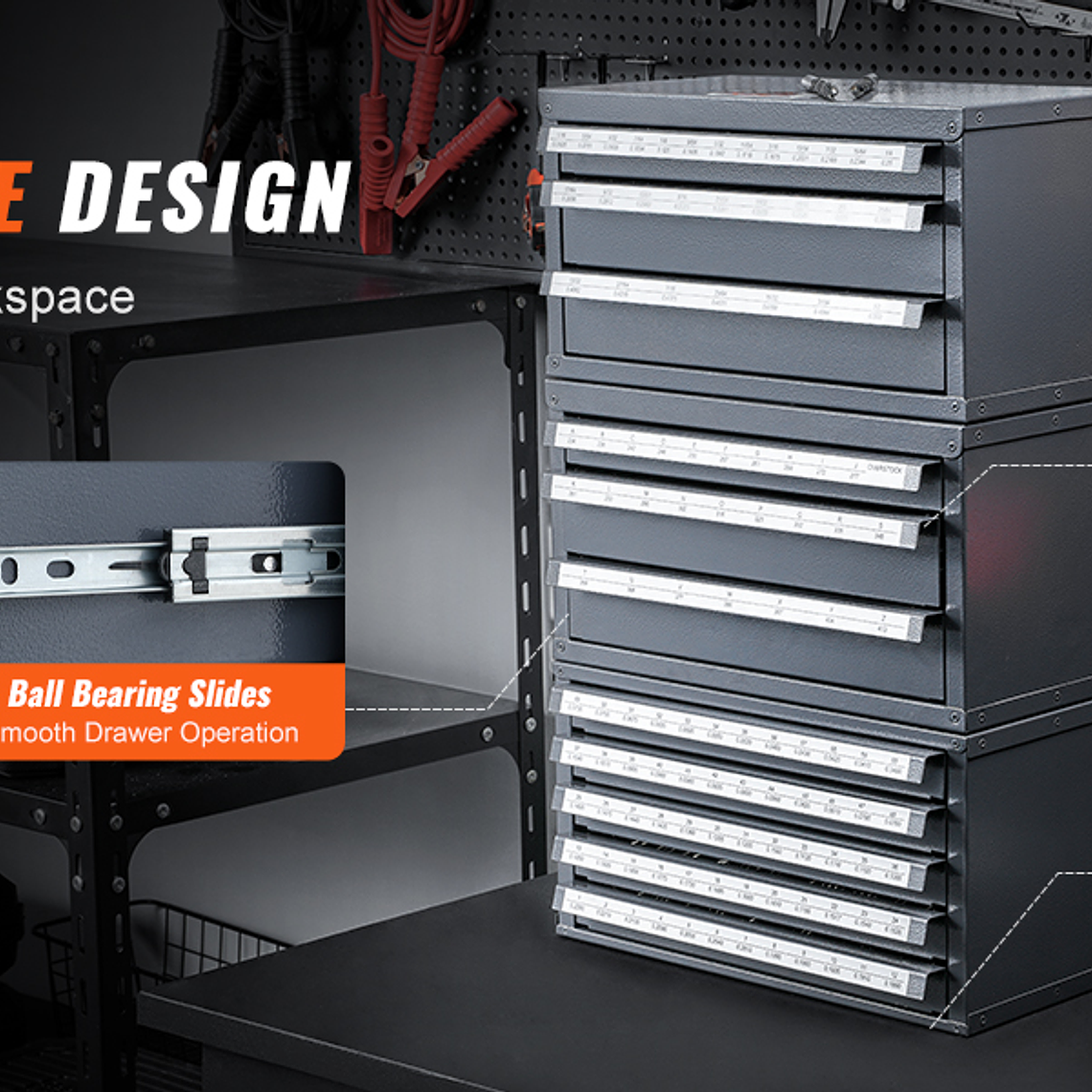 SucceBuy-armario dispensador de brocas, organizador de brocas de tres cajones, organizador de brocas de acero, armario de almacenamiento 20