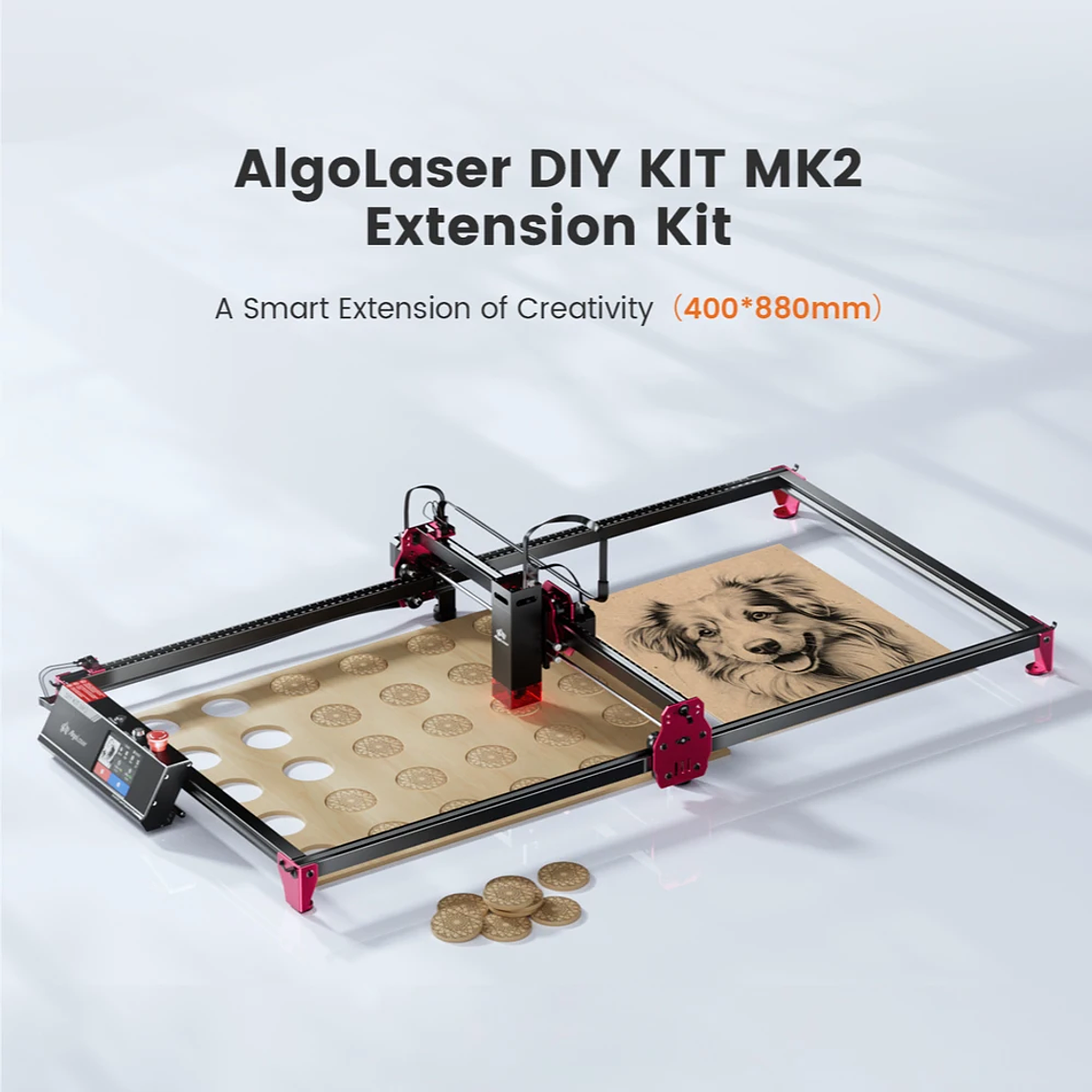 AlgoLaser KIT de bricolaje MK2 grabador láser 10W salida CNC cortador láser DIY máquina de grabado láser herramienta de corte agregar pantalla táctil de 3,5 pulgadas 24
