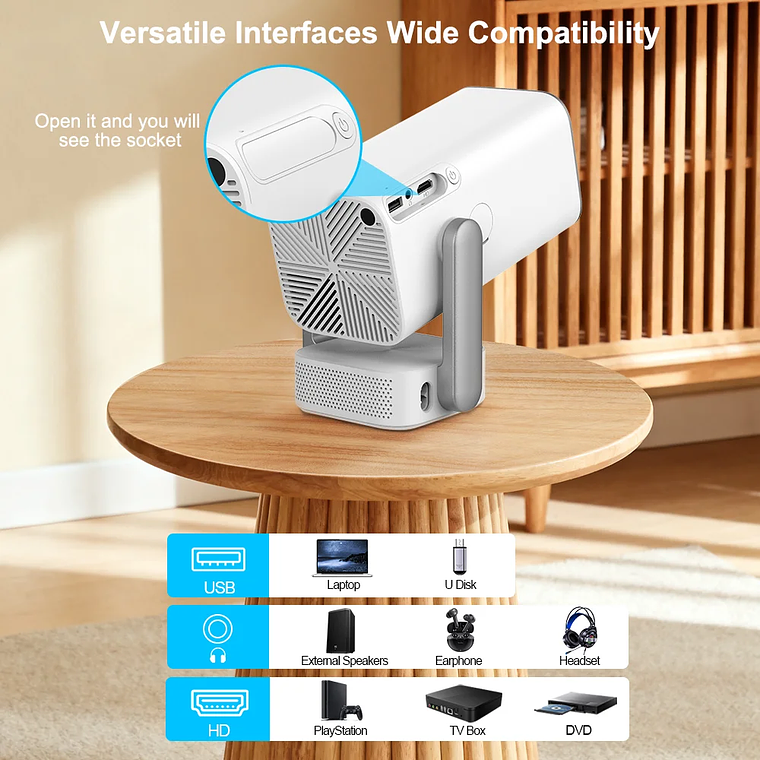 Proyector ThundeaL Full HD 1080P 4K 3D Video TD80Pro WiFi Android TD80W Portátil, Proyector de Haz TD80 Pro para Cine en Casa y Exteriores 19