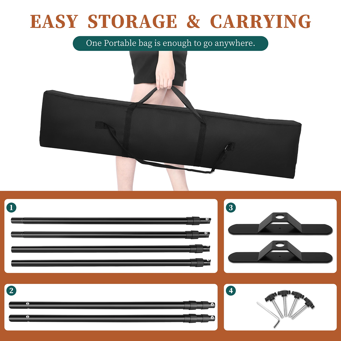 SHAluminum telón de fondo soporte marco sistema de soporte muselina pantalla verde con bolsa OXford para fotografía estudio fotográfico vídeo 13