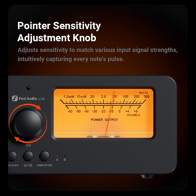 Fosi Audio LC30 amplificador conmutador de altavoz 2 en 2 salidas doble medidor de VU analógico caja conmutador de Audio con pantalla de Panel DB con control remoto 19