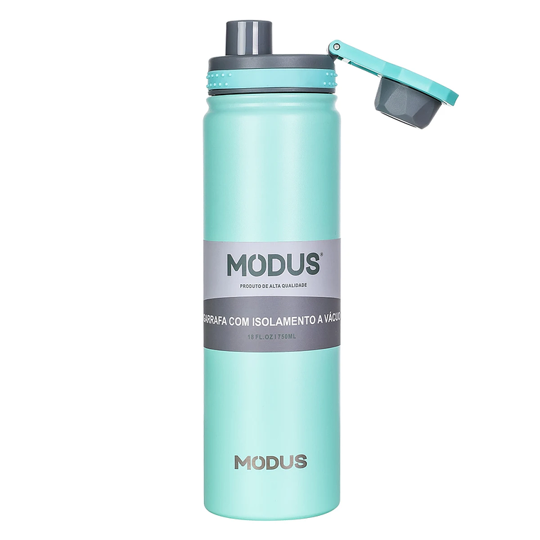 Botella de agua MODUS con tapa abatible, acero inoxidable, taza de agua al vacío de doble pared para deportes al aire libre, 750 ml 8