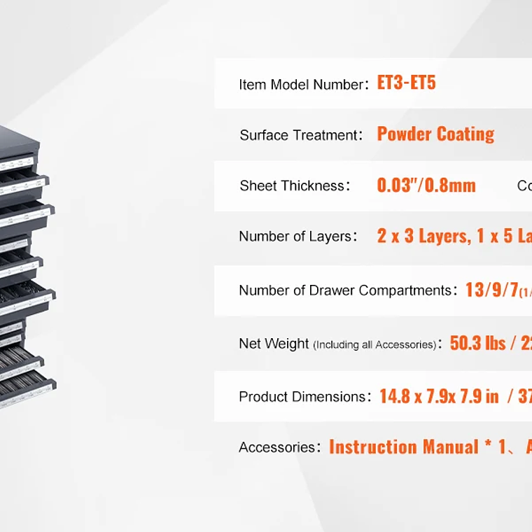 SucceBuy-armario dispensador de brocas, organizador de brocas de tres cajones, organizador de brocas de acero, armario de almacenamiento 25