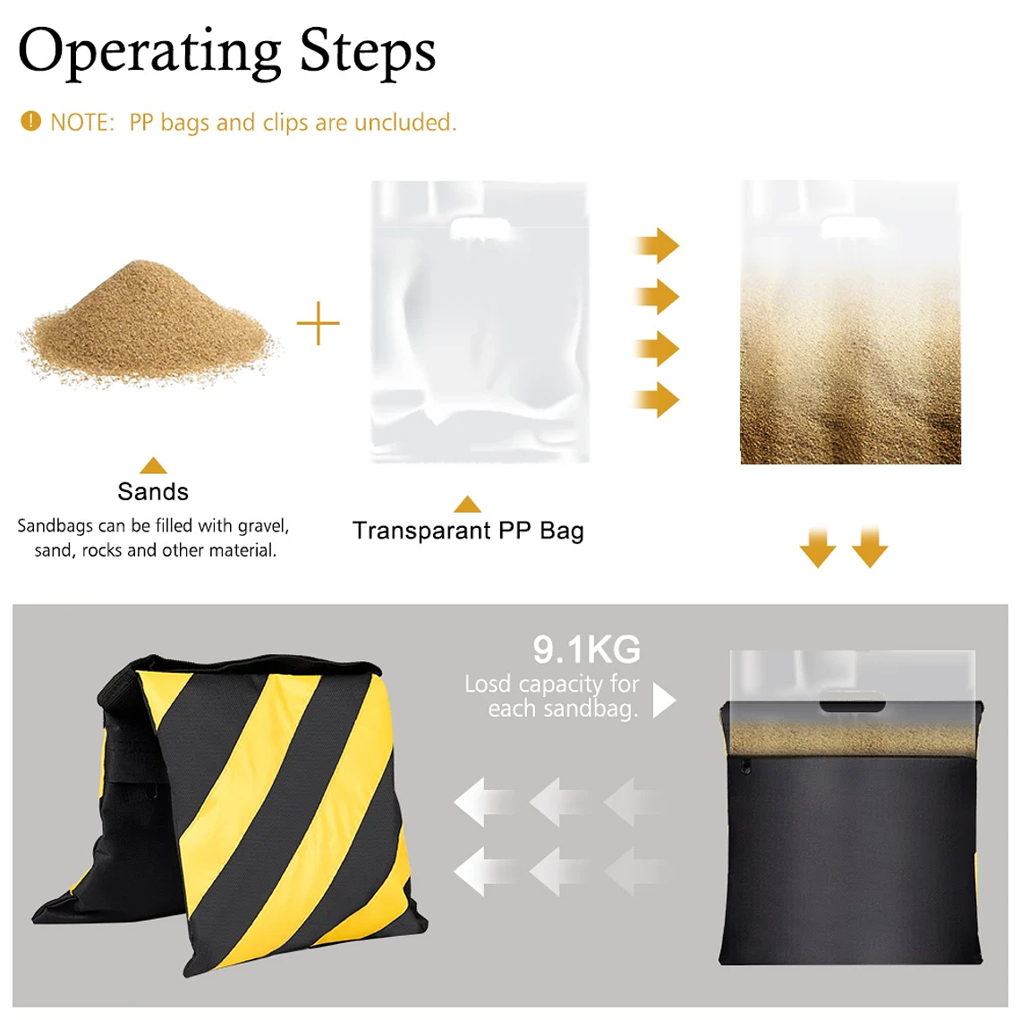 Sacos de arena negros para fotografía, para soporte de fondo, trípode de luz con brazo articulado para estudio fotográfico, saco de arena de alta resistencia 24