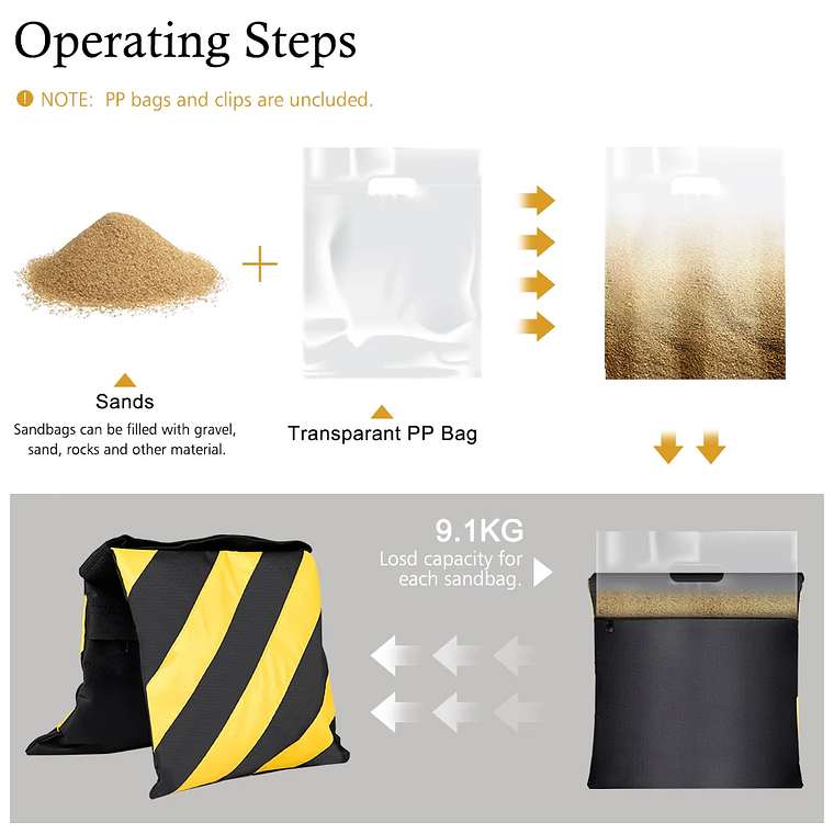 Sacos de arena negros para fotografía, para soporte de fondo, trípode de luz con brazo articulado para estudio fotográfico, saco de arena de alta resistencia 24