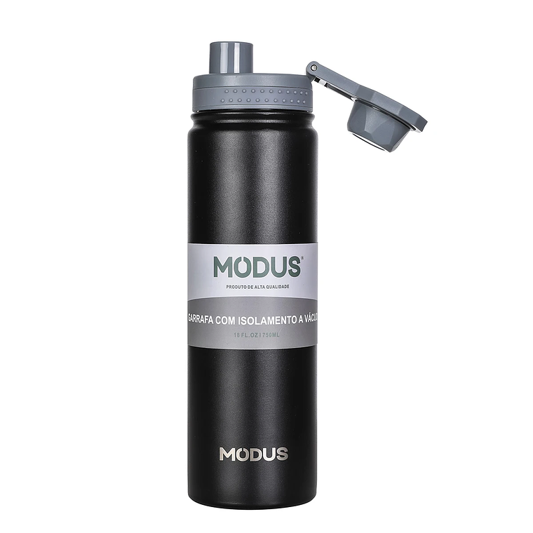 Botella de agua MODUS con tapa abatible, acero inoxidable, taza de agua al vacío de doble pared para deportes al aire libre, 750 ml 9