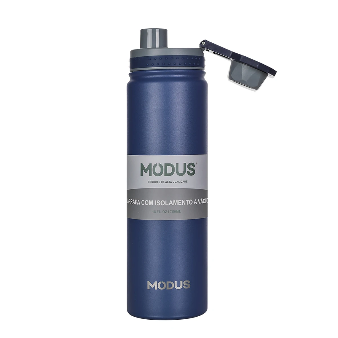 Botella de agua MODUS con tapa abatible, acero inoxidable, taza de agua al vacío de doble pared para deportes al aire libre, 750 ml 10