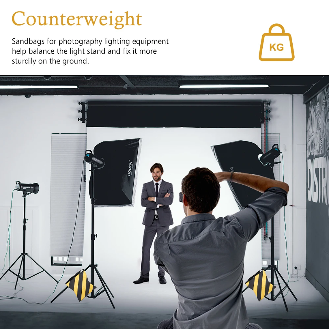 Sacos de arena negros para fotografía, para soporte de fondo, trípode de luz con brazo articulado para estudio fotográfico, saco de arena de alta resistencia 25