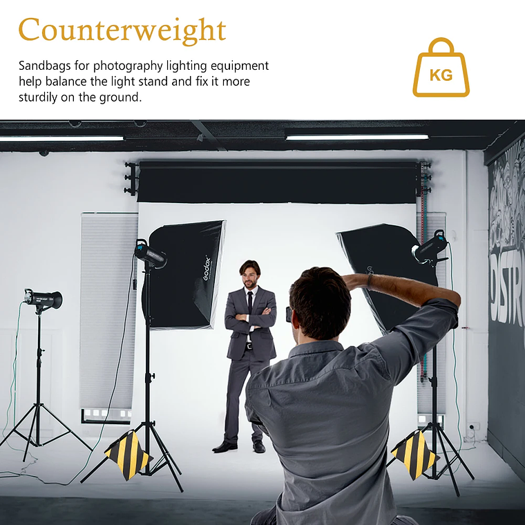 Sacos de arena negros para fotografía, para soporte de fondo, trípode de luz con brazo articulado para estudio fotográfico, saco de arena de alta resistencia 25