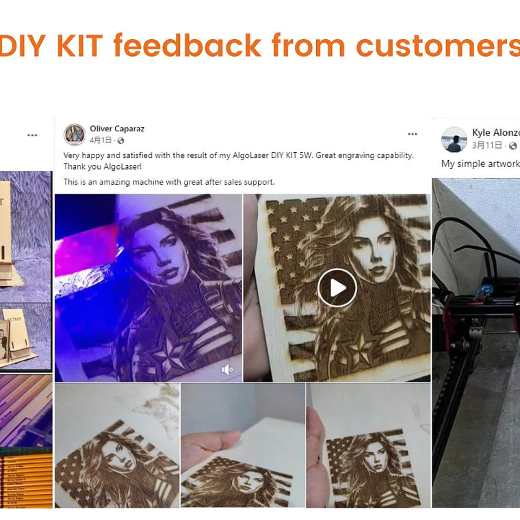 AlgoLaser KIT de bricolaje MK2 grabador láser 10W salida CNC cortador láser DIY máquina de grabado láser herramienta de corte agregar pantalla táctil de 3,5 pulgadas 32