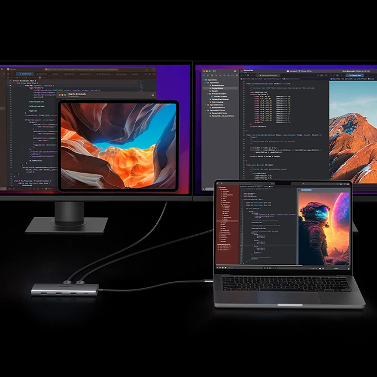 UGREEN Dual HDMI USB-C HUB 8K 4K HDMI Adaptador 10 en 1 Divisor con RJ45 USB3.0 PD 100W Dock para MacBook Pro Air Laptop USB HUB 32