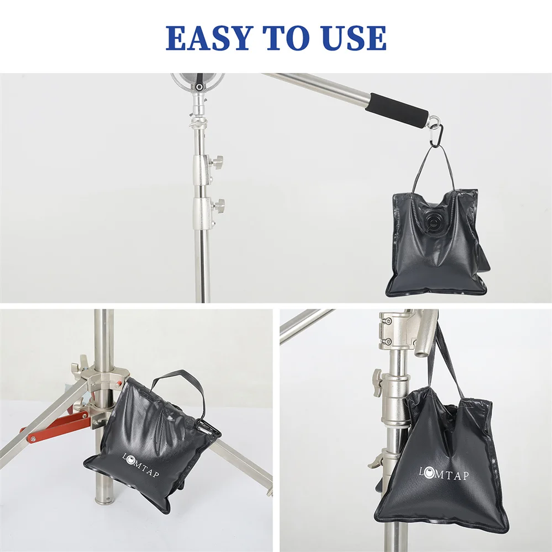 Sacos de arena negros para fotografía, para soporte de fondo, trípode de luz con brazo articulado para estudio fotográfico, saco de arena de alta resistencia 32