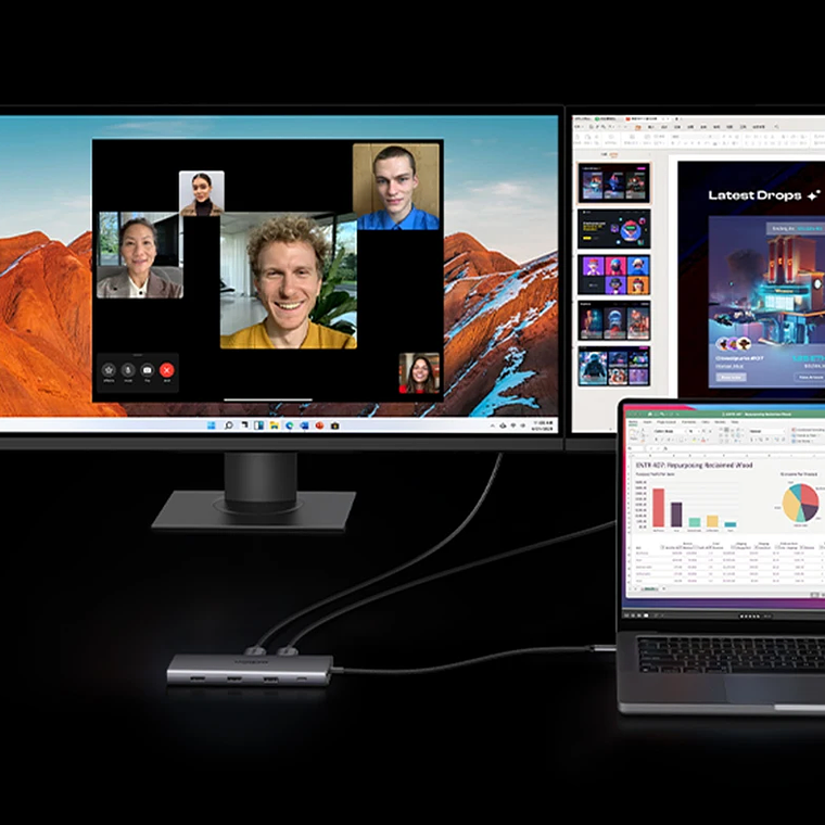 UGREEN Dual HDMI USB-C HUB 8K 4K HDMI Adaptador 10 en 1 Divisor con RJ45 USB3.0 PD 100W Dock para MacBook Pro Air Laptop USB HUB 33