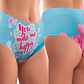TD Women's High Waisted Brief Panty with Mememe Love Happy Print Comfortable Underwear - thumbnail 1