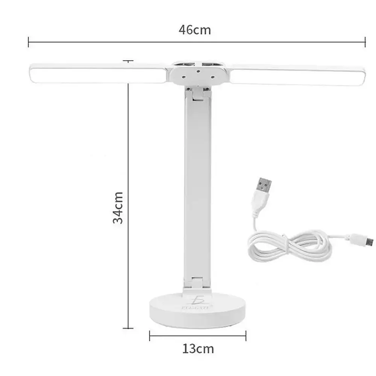 ELEGATE Dual Head ABS LED Desk Lamp with 3 Lighting Modes 6000K Daylight Ra80 85 Lm/W 3