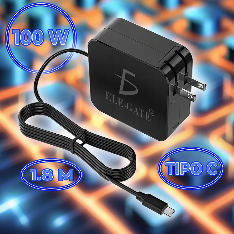 ELEGATE Universal 100W Type C AC Plug in Square Adapter 2