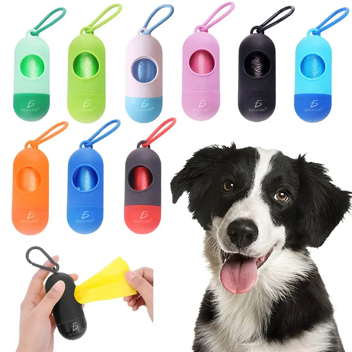 Elegate Pet Waste Bag Dispenser Plastic Portable Dog Poop Bag Holder For Outdoor Walks 1