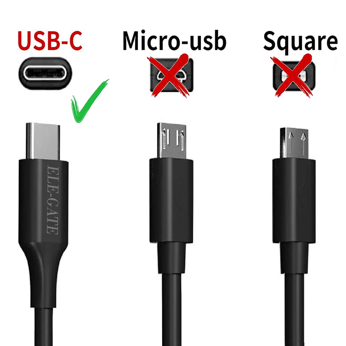 ELEGATE Universal 100W Type C AC Plug in Square Adapter 3