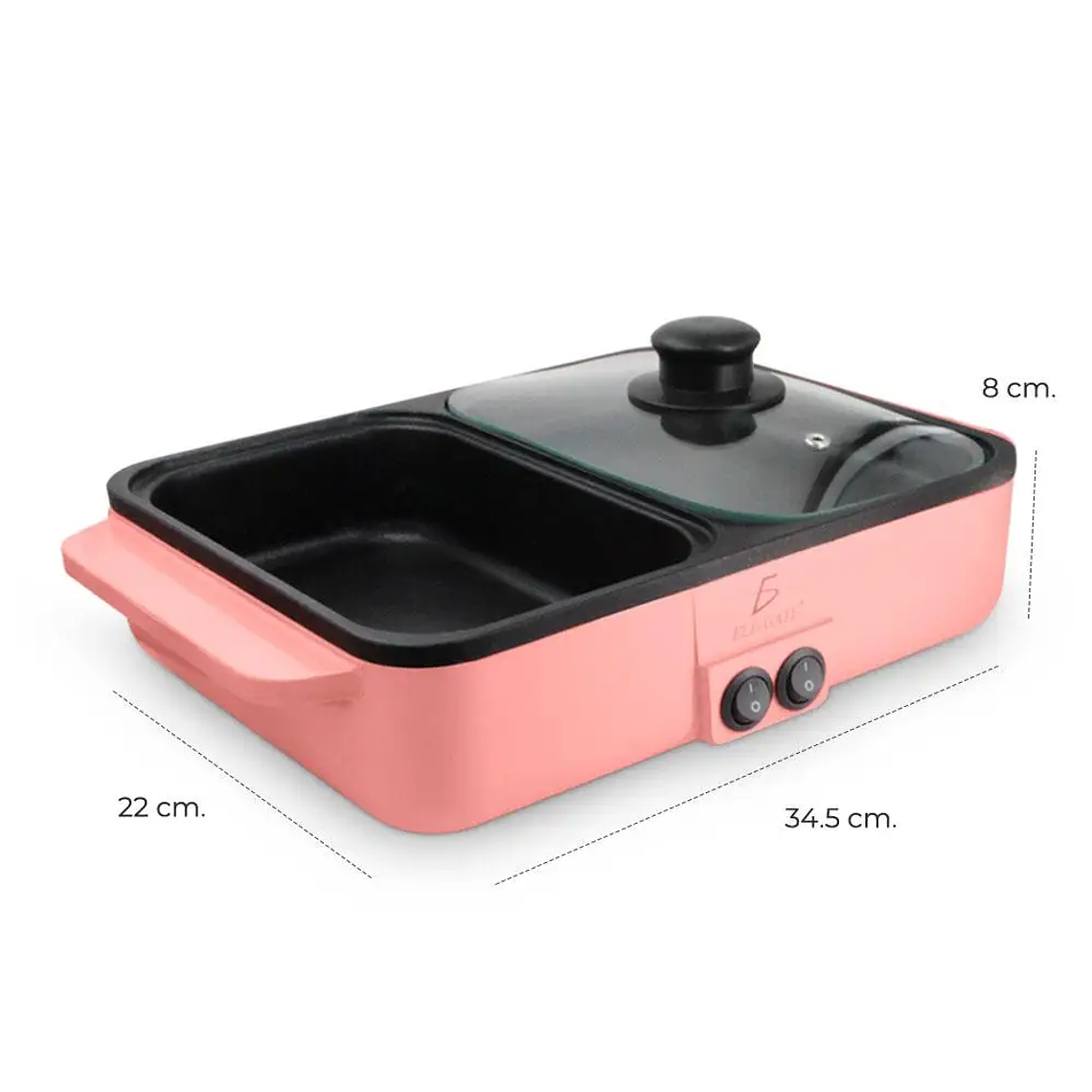 ELEGATE HOG.71 2-in-1 Electric Contact Grill Aluminum Construction Detachable Non-Stick Plate 1400W Dismountable Oil Collector 5