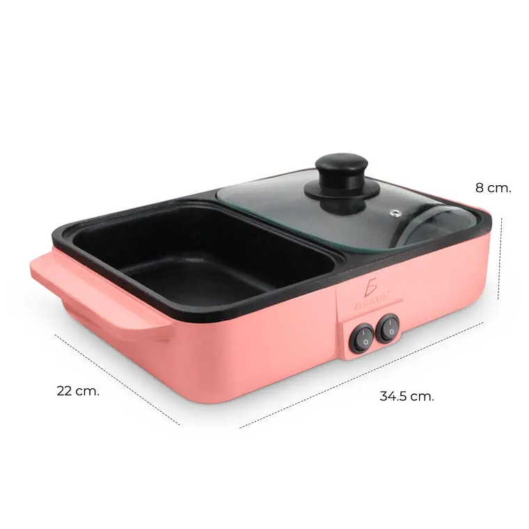 ELEGATE HOG.71 2-in-1 Electric Contact Grill Aluminum Construction Detachable Non-Stick Plate 1400W Dismountable Oil Collector 5