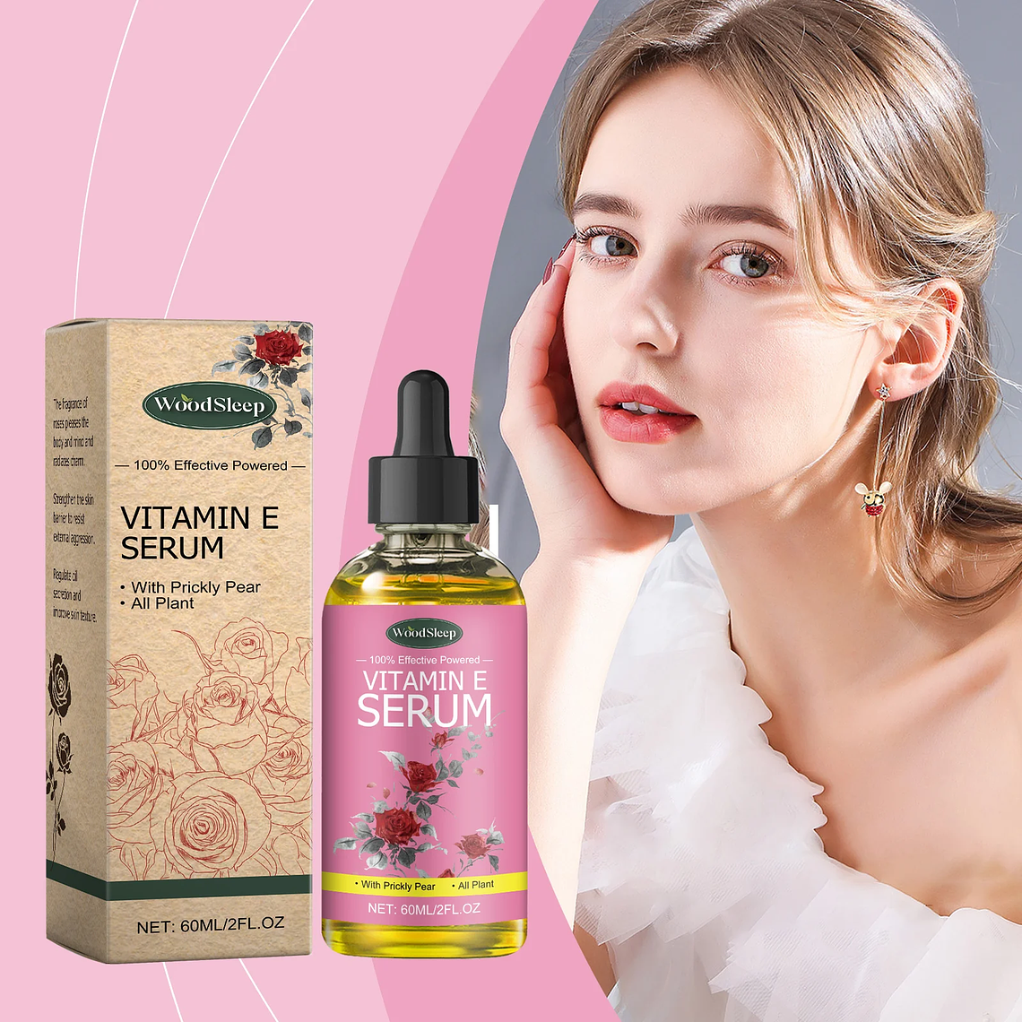 WoodSleep Rose Vitamin E Oil Gentle Hydrating for Essence for Combination Skin Anti-Wrinkle Brightening Moisturizer for Home Use 2