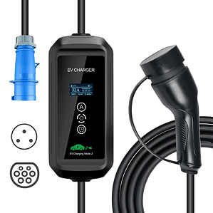 Mobile EV Charger Wallbox 32A Fast Type1 Type 2 CEE 3 Pins for Electric Car EVSE Cargador Auto Electrico