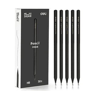 Deli NS723 HB Graphite Lead Cores Black Hexagonal Wooden Pencil Student Examination Practice Writing Pencil for Kids