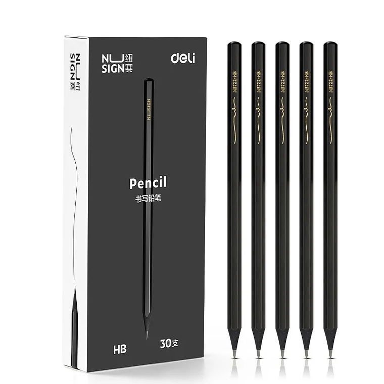 Deli NS723 HB Graphite Lead Cores Black Hexagonal Wooden Pencil Student Examination Practice Writing Pencil for Kids 1