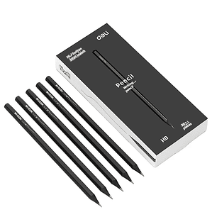 Deli NS723 HB Graphite Lead Cores Black Hexagonal Wooden Pencil Student Examination Practice Writing Pencil for Kids