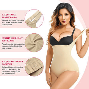 Women Adjustable Hooks Open Bust Shapewear Tummy Control Body Shaper Colombianas Seamless Bodysuit