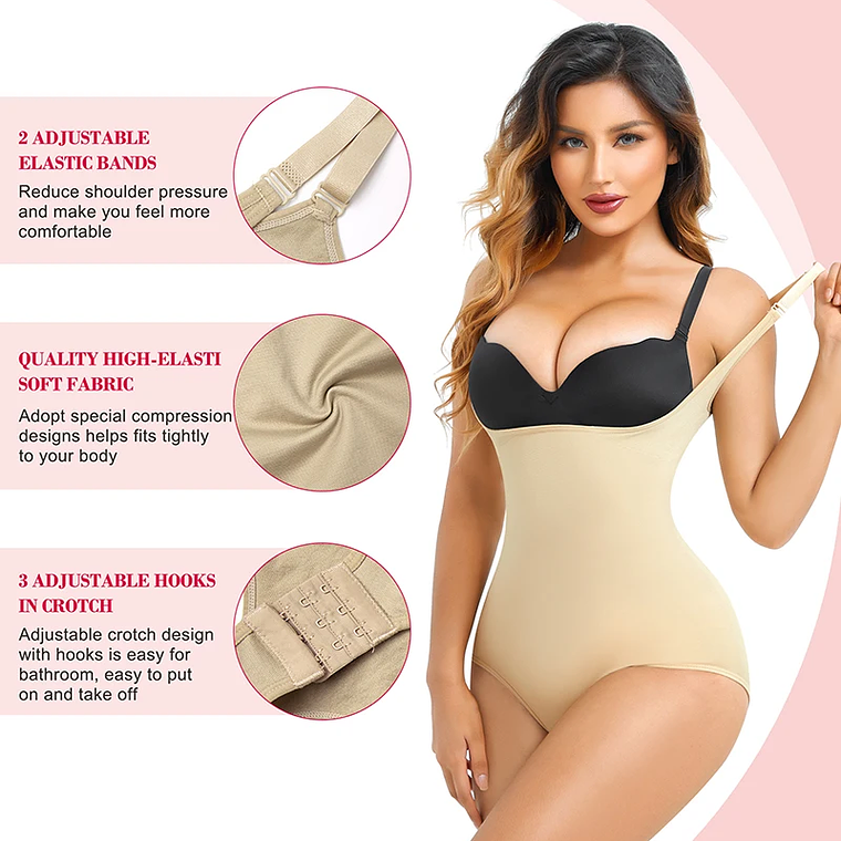 Women Adjustable Hooks Open Bust Shapewear Tummy Control Body Shaper Colombianas Seamless Bodysuit 2